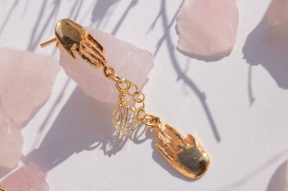 Amie. Aretes con herkimer y Swarovski