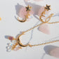 Luna Rosa. Collar con piedra luna, rubí y cuarzo rosa