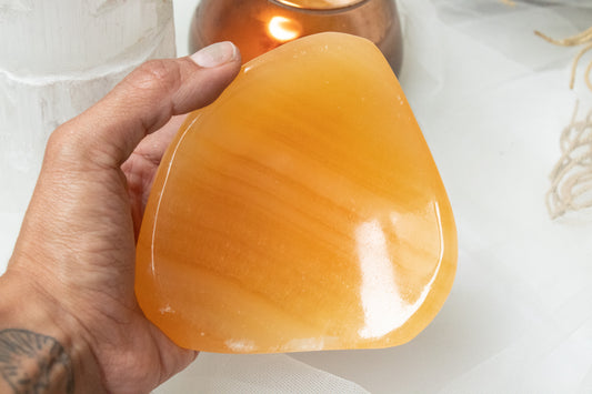 Orange Calcite Dish