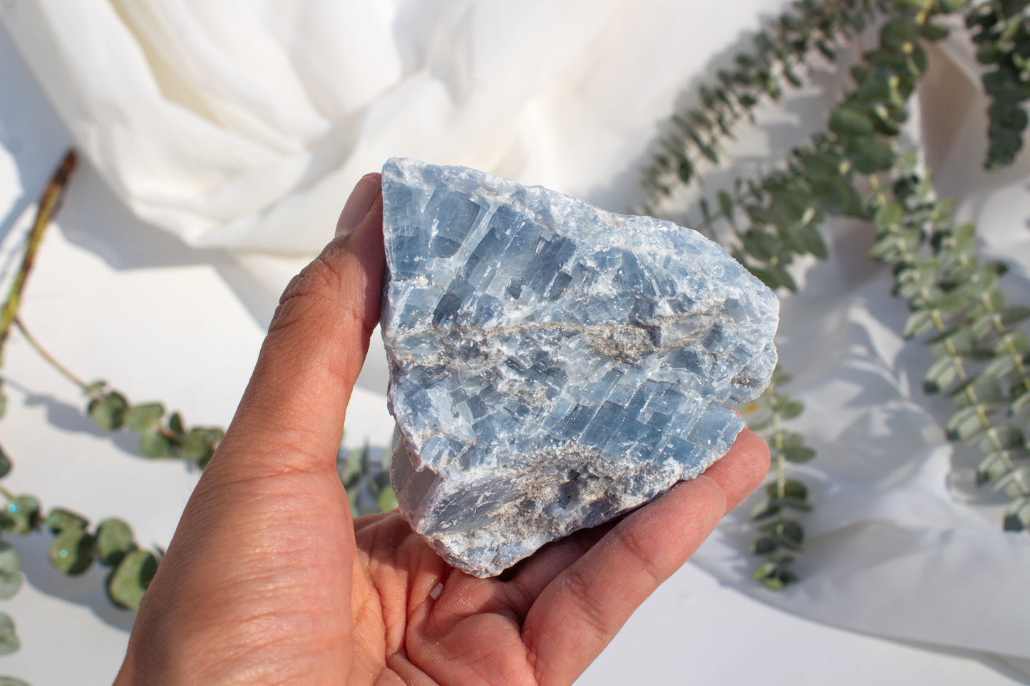 Large rustic blue calcite
