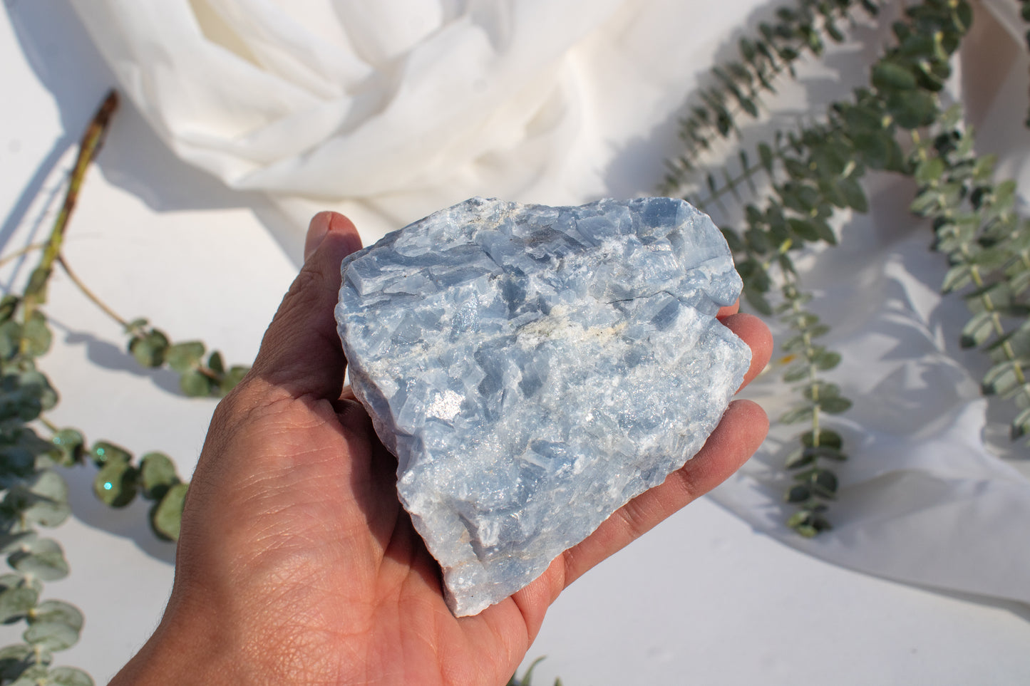 Large rustic blue calcite