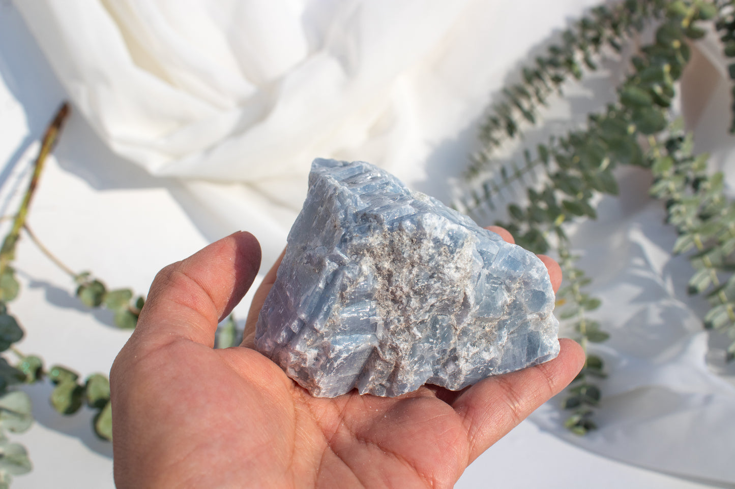 Large rustic blue calcite