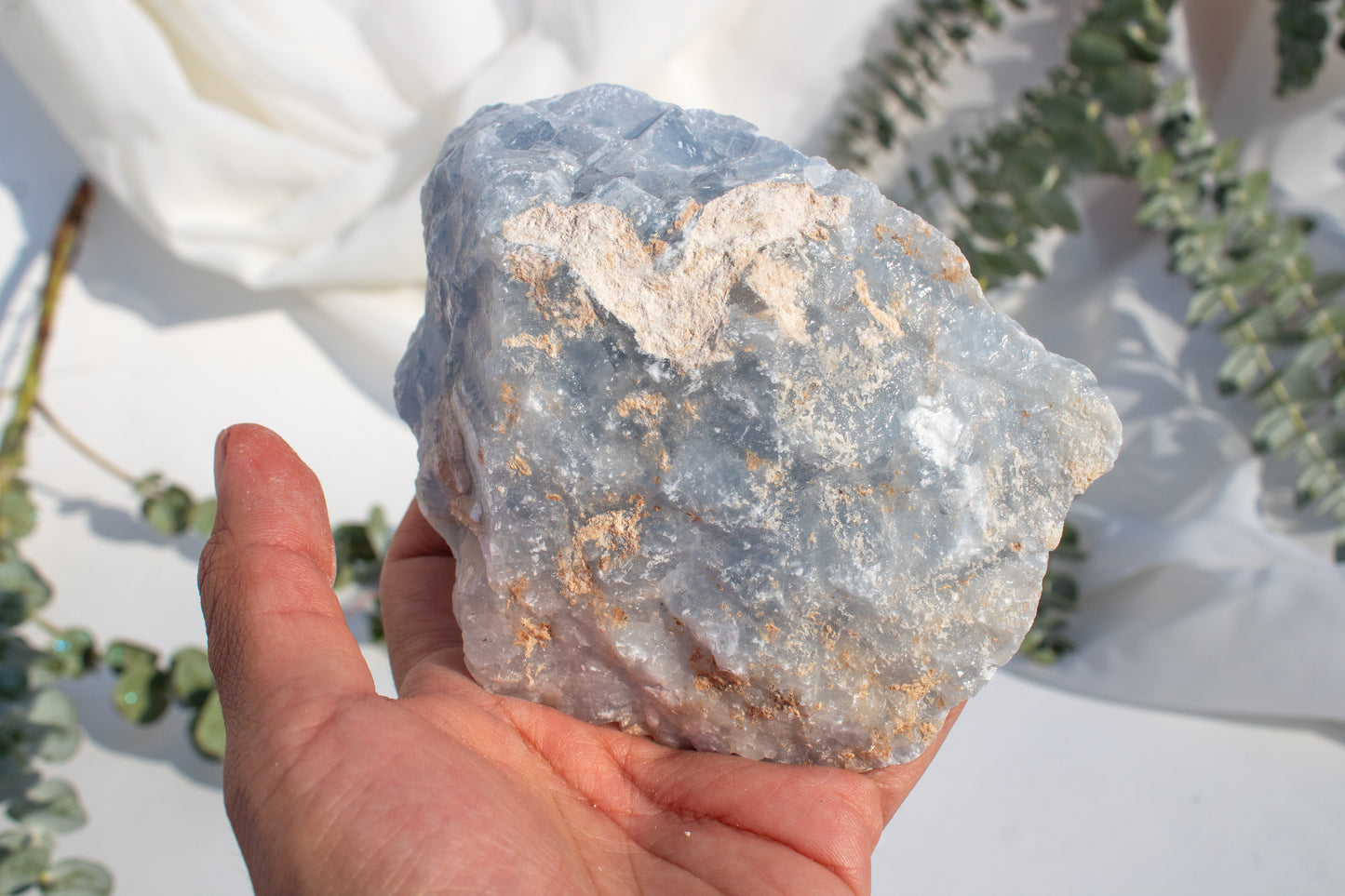 Large rustic blue calcite