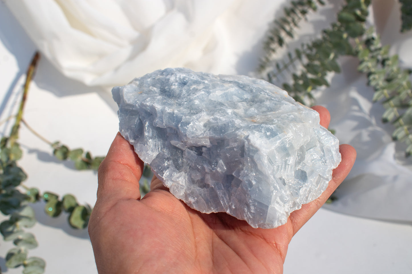 Large rustic blue calcite