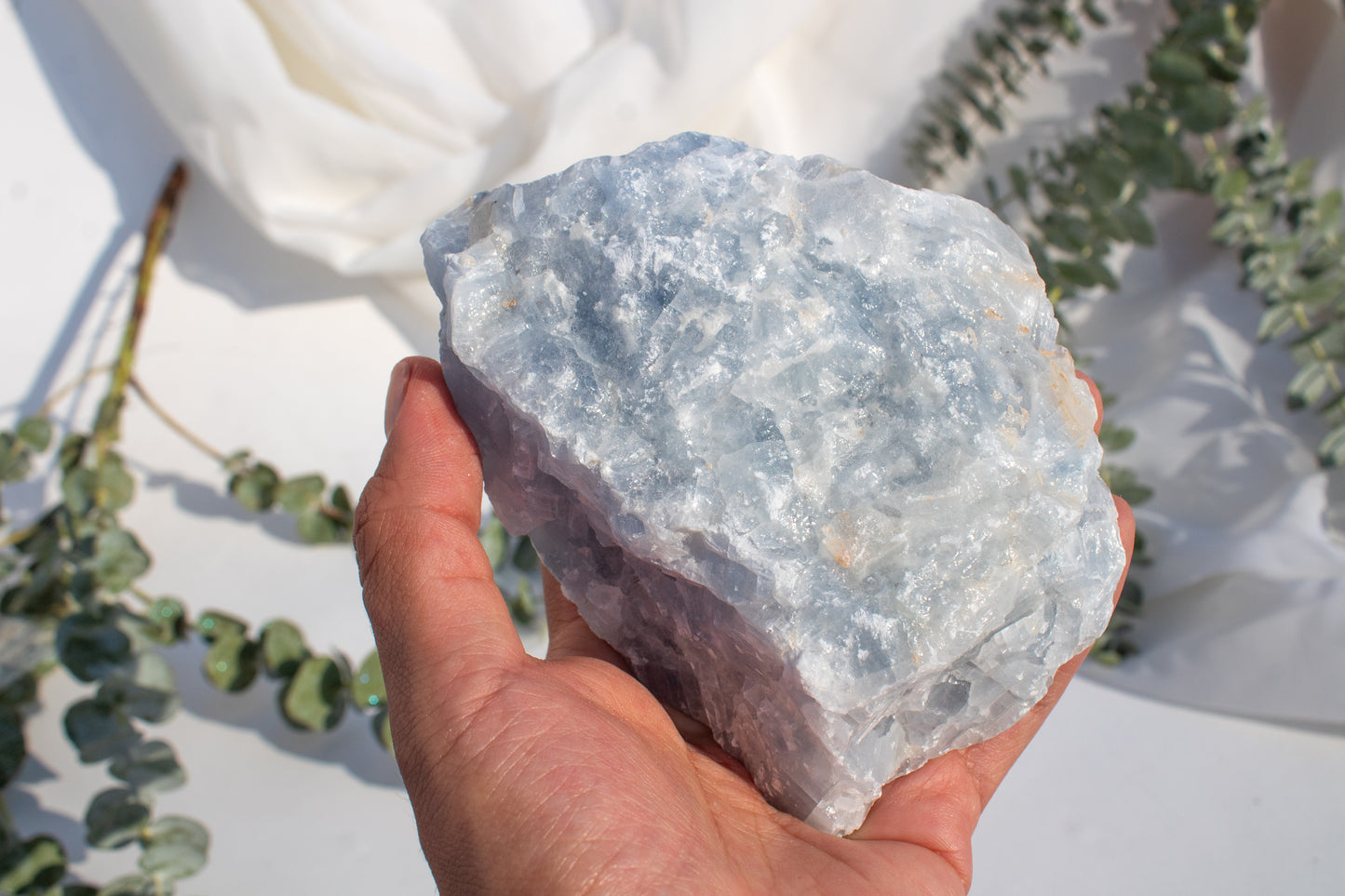 Large rustic blue calcite