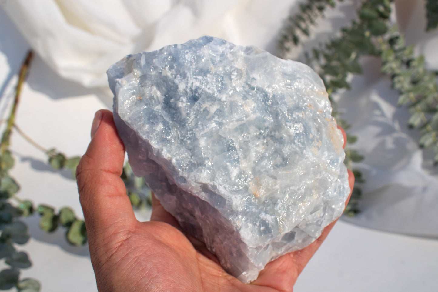 Large rustic blue calcite