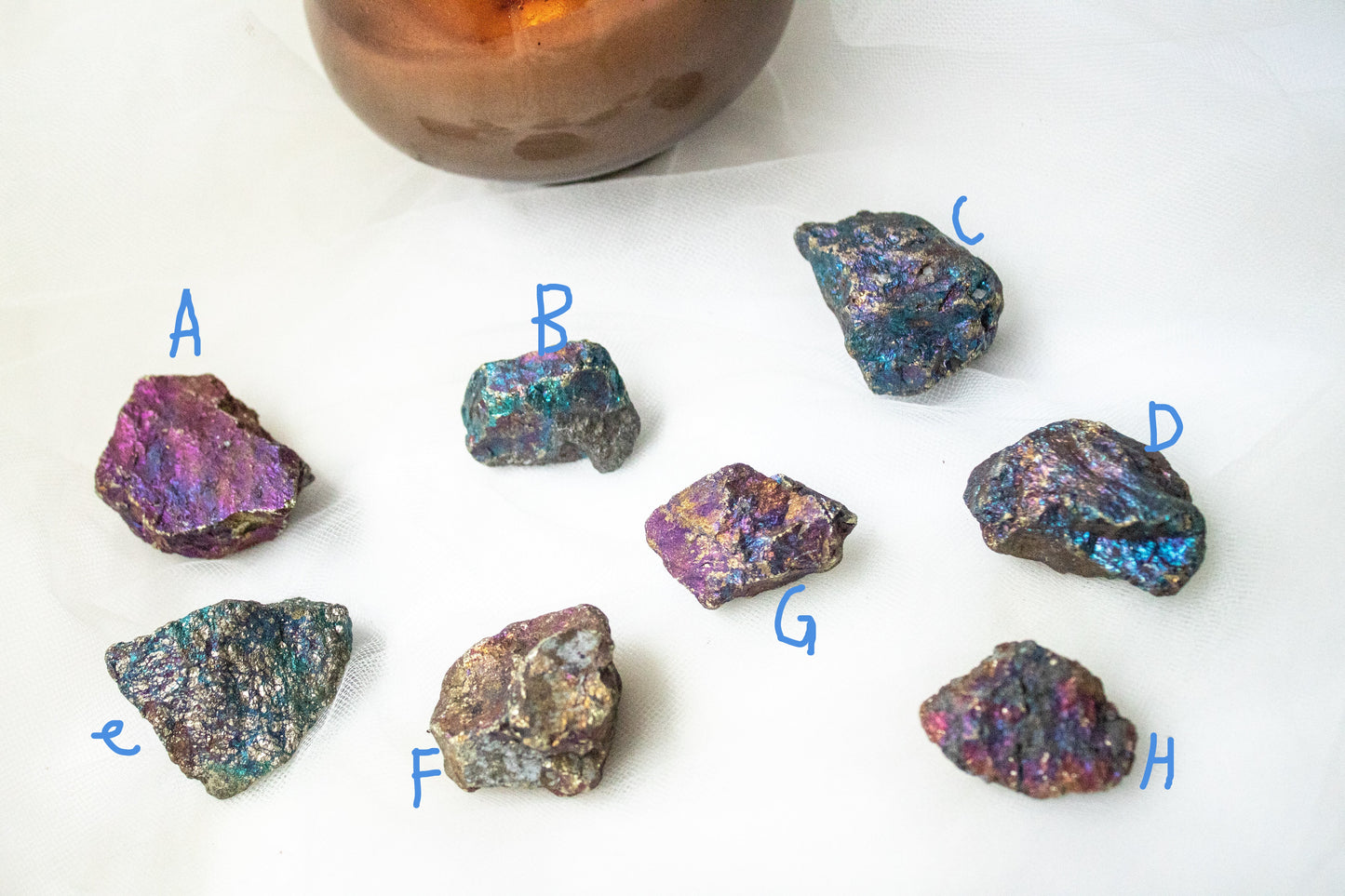 Chalcopyrite or rustic bornite pieces