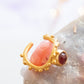 Cascada. Ear cuff con cabujón de piedra preciosa. Peridoto, granate, rodolita, topacio o amatista.
