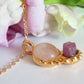 Balance. Collar con cuarzo rosa y rubí