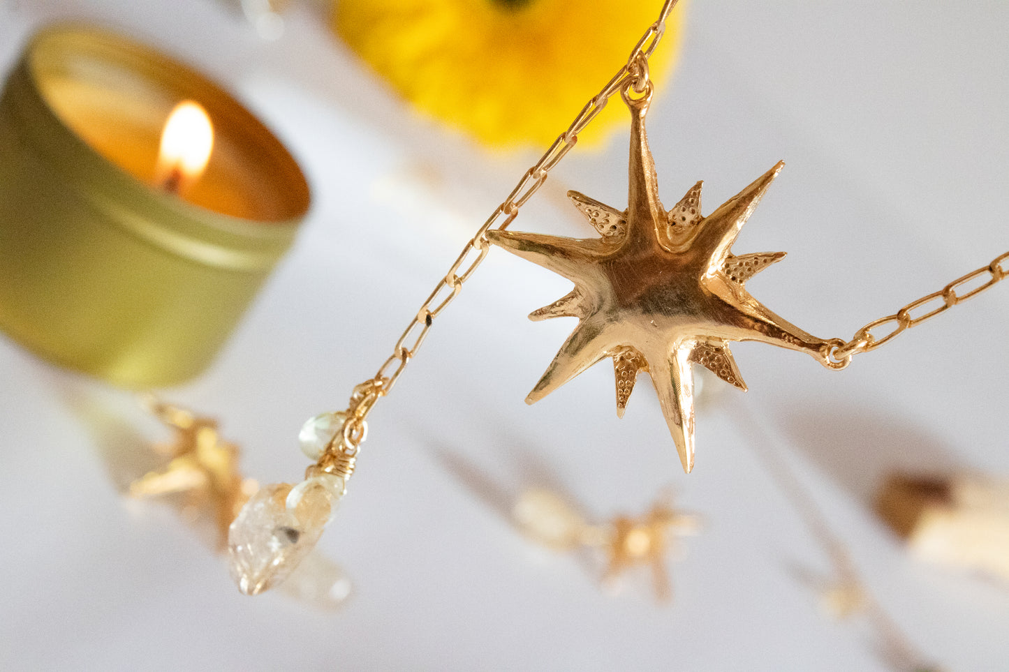 Solar. Necklace with citrine