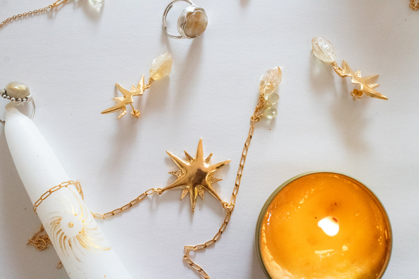 Solar. Necklace with citrine