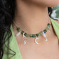Sabiduría. Choker de jade y cuarzo blanco