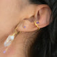 Cascada. Ear cuff con cabujón de piedra preciosa. Peridoto, granate, rodolita, topacio o amatista.