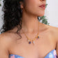 Aire. Collar con herkimer, fluorita, amatista y calcopirita