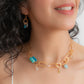 Marea. Choker con apatito, amazonita, piedra luna, peridoto