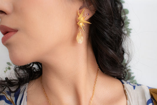 Solar. Aretes con citrino