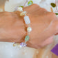 Tonantzin. Pulsera con aguamarina, cuarzo rosa, amatista, cuarzo citrino y perla de concha.