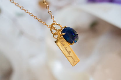 Collar "Esto también pasará". Chapa de oro de 22k