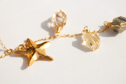 Luz. Collar con herkimer, citrino y pirita