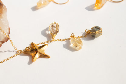 Luz. Collar con herkimer, citrino y pirita