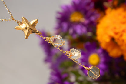 Luz. Collar con herkimer, citrino y pirita