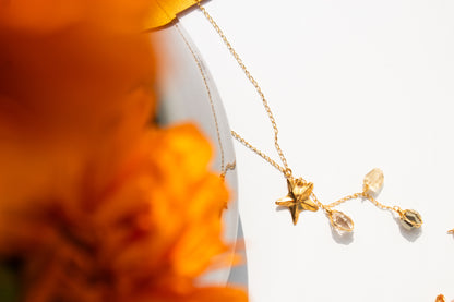 Luz. Collar con herkimer, citrino y pirita