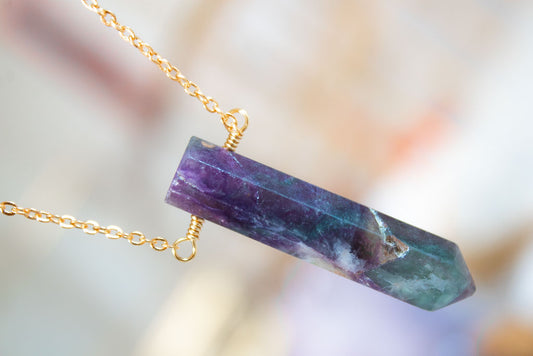 Aurora. Collar con punta de fluorita
