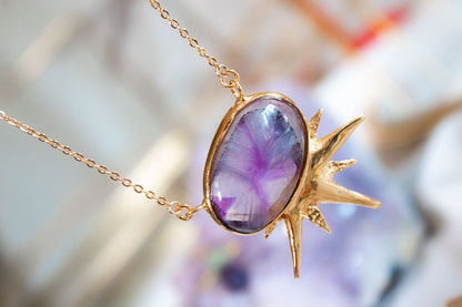 Ritual. Collar de sol con Amatista Trapiche