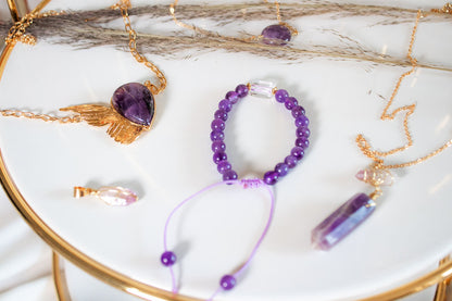 Hálito. Collar de ala de hada con amatista