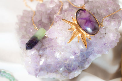Ritual. Collar de sol con Amatista Trapiche
