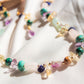 Cosmos. Collar con lapislázuli, cuarzo rosa, turquesa, amatista, malaquita, citrino, ojo de tigre y fluorita