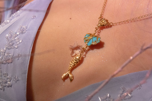 Axochitl. Necklace with turquoise and swarovski star