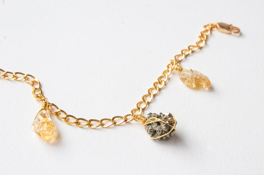 Ayikalil. Bracelet with citrine and pyrite