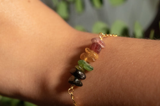 Kabil. Bracelet with watermelon tourmalines