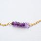Yatzil. Pulsera con amatista y mariposa swarovski