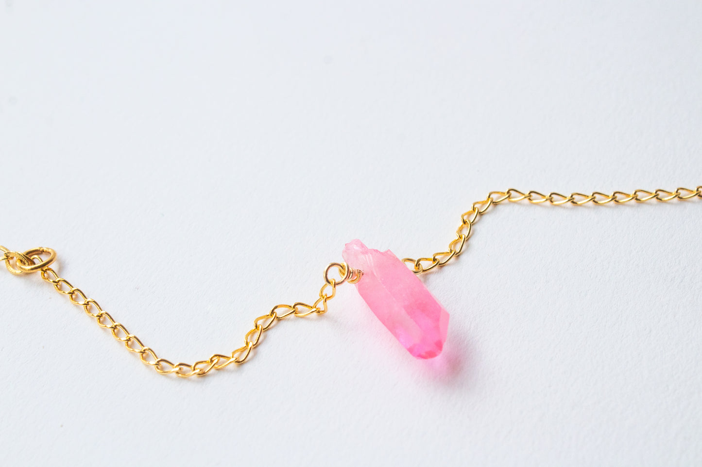Aimi. Bracelet with pink aura quartz