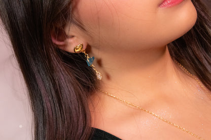 Naay. Aretes con herkimer y apatito