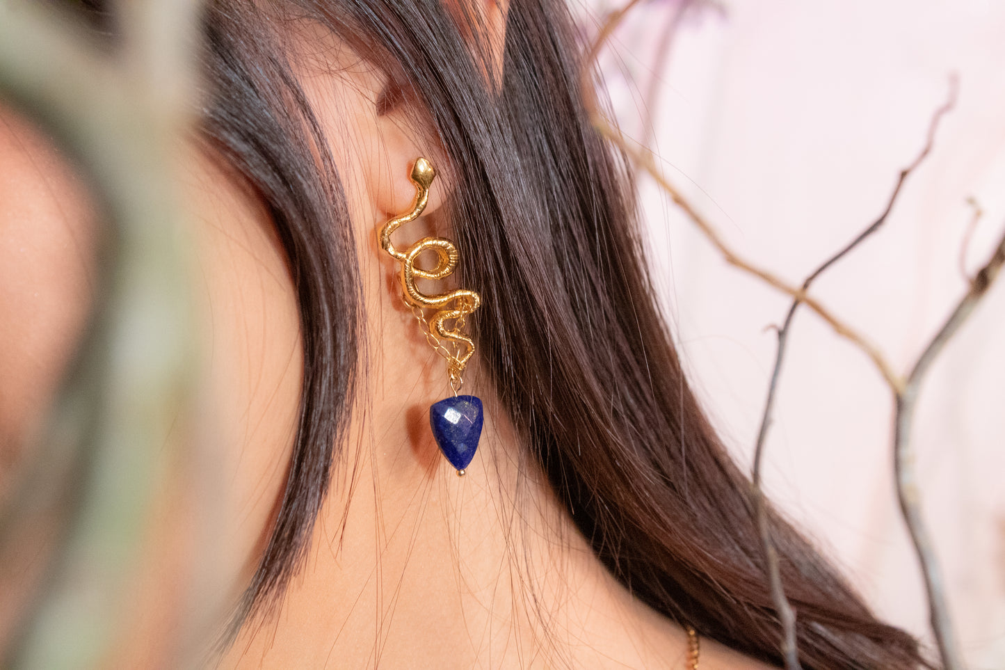 Itze. Earrings with lapis lazuli