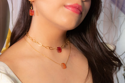 Akna. Choker con ágata cornalina