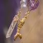 Itza. Aretes con amatista, cuarzo blanco y perlas