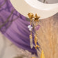 Itza. Aretes con amatista, cuarzo blanco y perlas