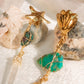 Axochitl. Aretes con turquesa, calcopirita y cuarzo blanco