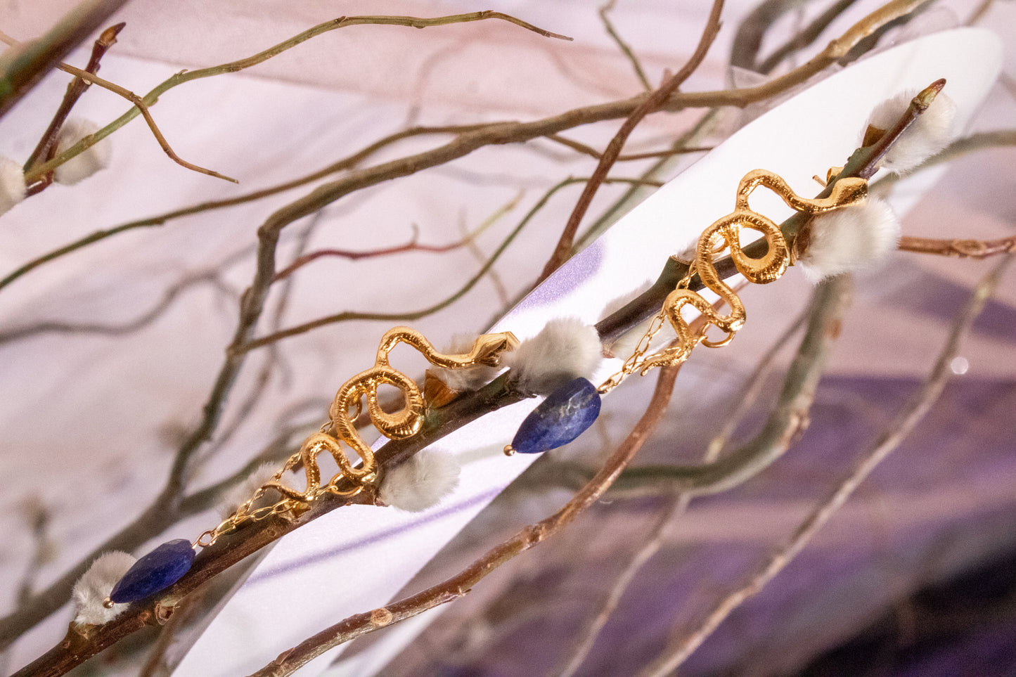 Itze. Earrings with lapis lazuli