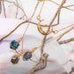 Litza. Collar doble con calcopirita, pirita y zafiro.
