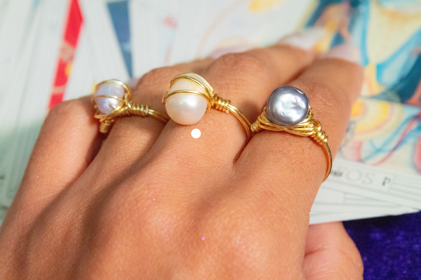 Veryal. Ring with white pearl