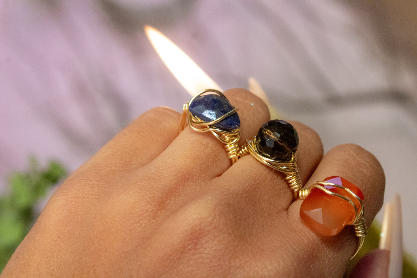 Tonalli. Ring with smoky quartz
