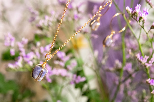 Sincerity. Rustic sapphire necklace