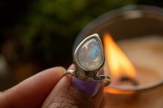 Anillo Sueños. Piedra Luna - Color Mineral