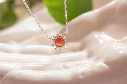 Hestia. Sunstone necklace