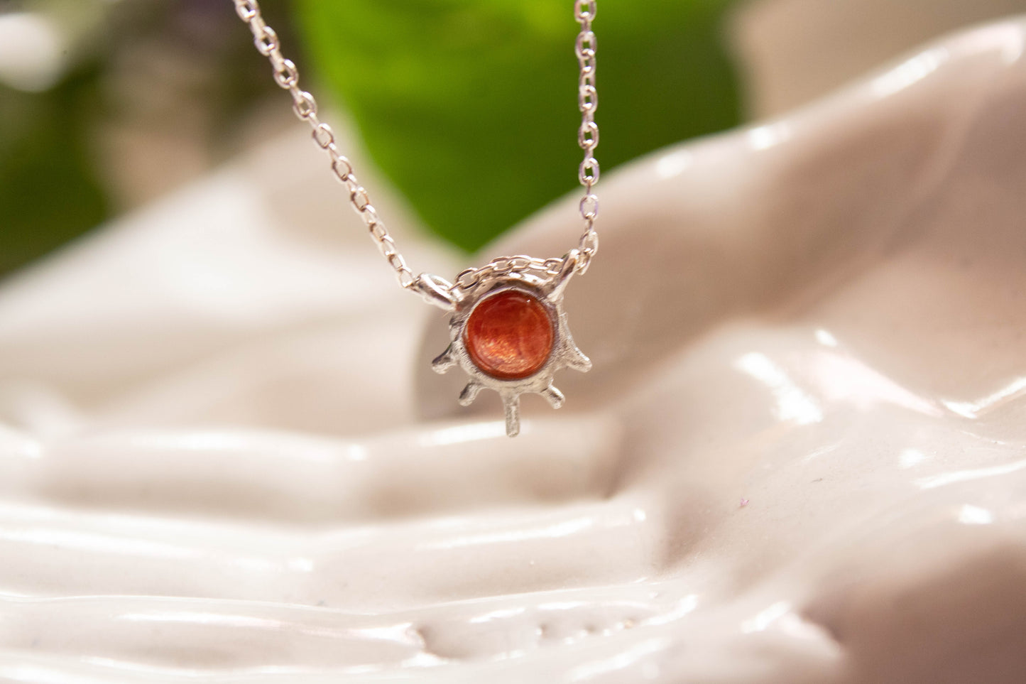 Hestia. Sunstone necklace